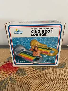 Vintage Intex The Wet Set King Kool Lounge Inflatable Pool Float Raft